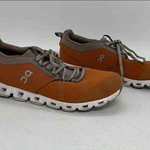 On cloud Orange and Brown Cloud Beam Sneakers Tennis Shoes Men 10.5 or Women 12